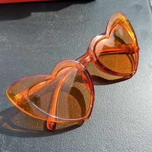 Orange cat eye heart glasses!!